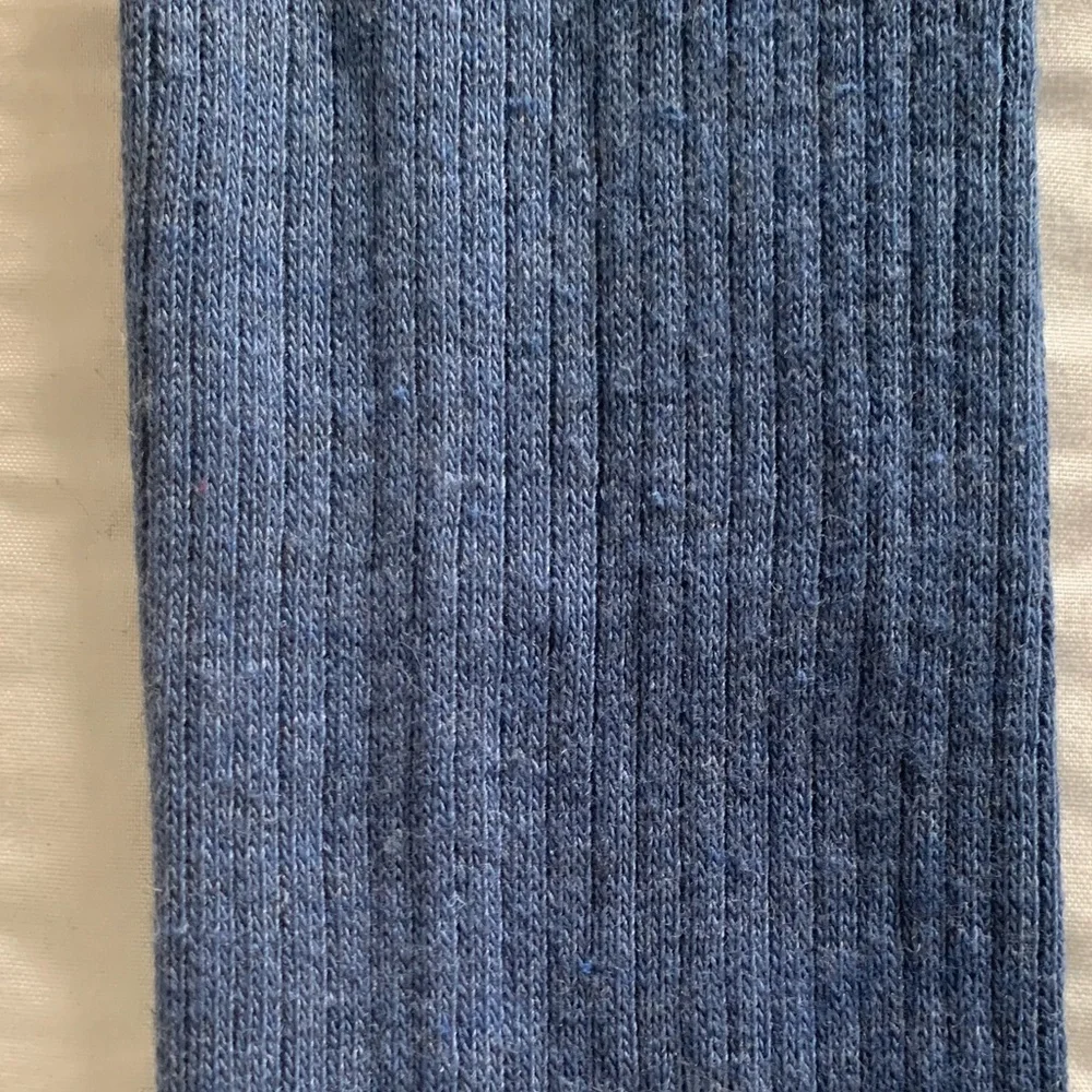 NWOT Tights Girls Size 7 - 10 Blue Ribbed Cotton Stretchy Comfy Warm